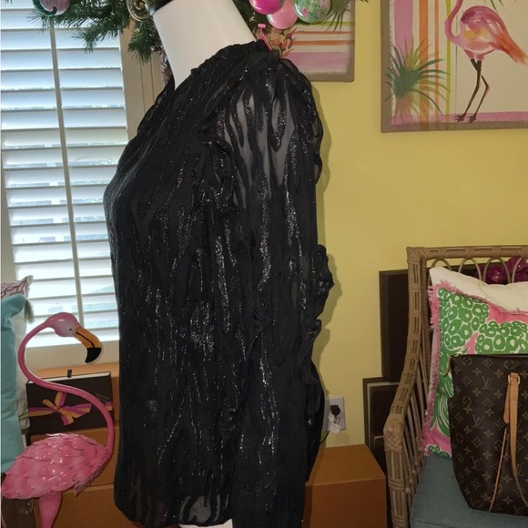 Lilly Pulitzer NWT Ardith Silk Top Zebra Metallic Clip Onyx $178 Size XXS - Picture 6 of 11